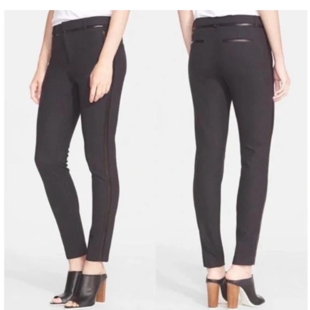 Vince Wool Tuxedo Stripe Slim Black Trousers Pants Women’s Size 12